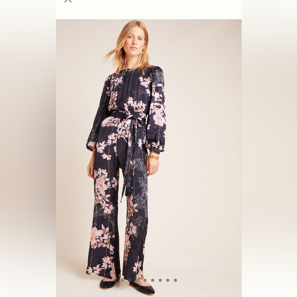 Anthropologie Jacquard Jumpsuit